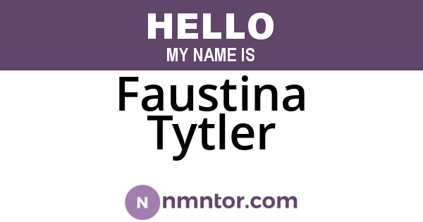 Faustina Tytler