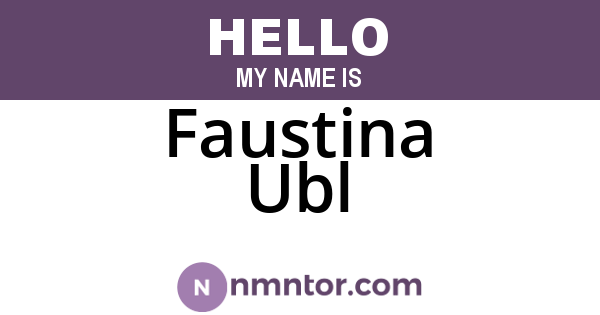 Faustina Ubl