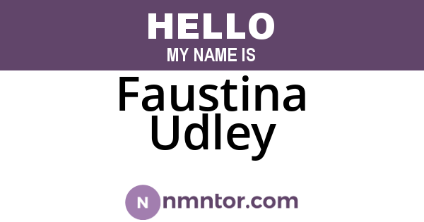 Faustina Udley