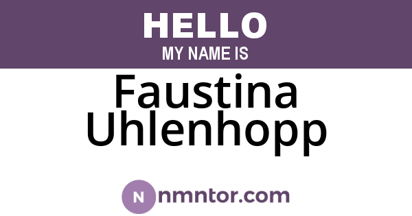 Faustina Uhlenhopp