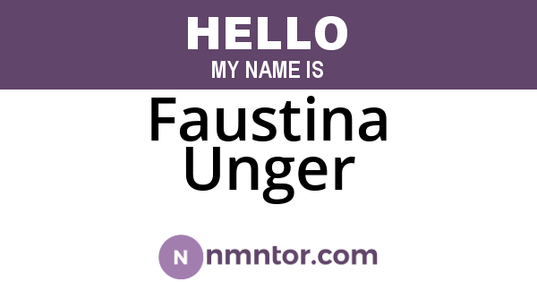 Faustina Unger