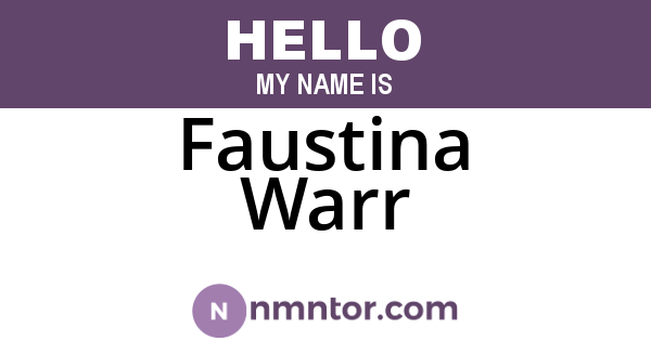 Faustina Warr
