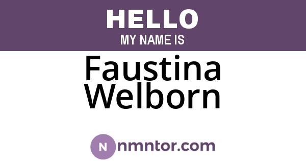 Faustina Welborn