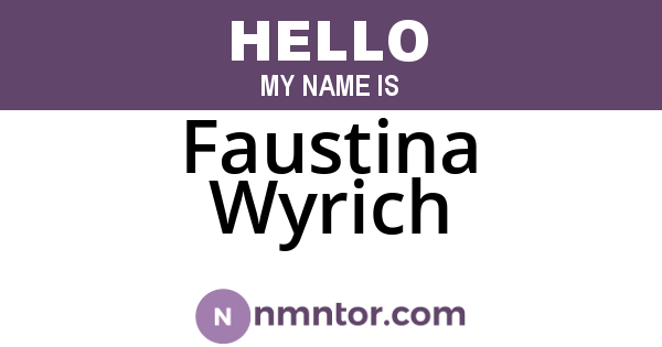 Faustina Wyrich