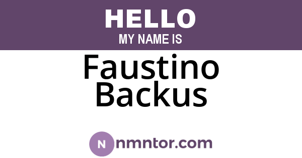 Faustino Backus
