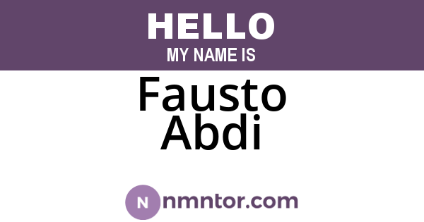 Fausto Abdi