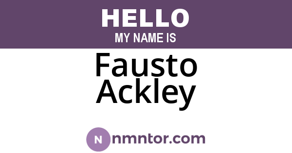 Fausto Ackley
