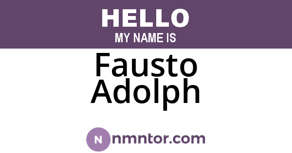 Fausto Adolph