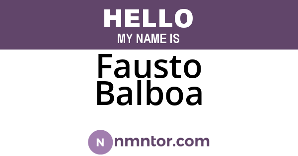 Fausto Balboa
