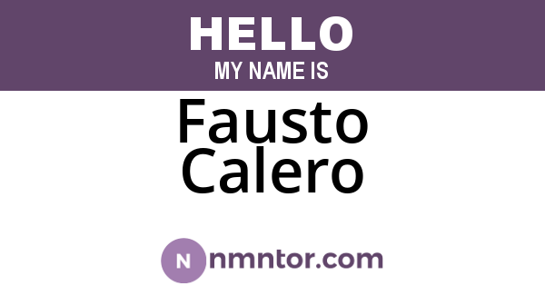Fausto Calero