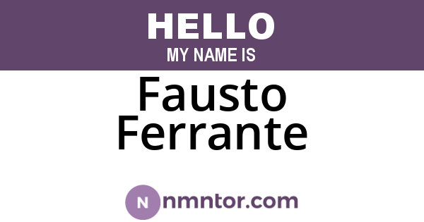 Fausto Ferrante