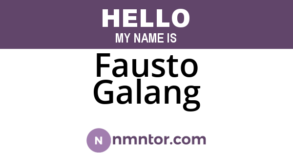 Fausto Galang