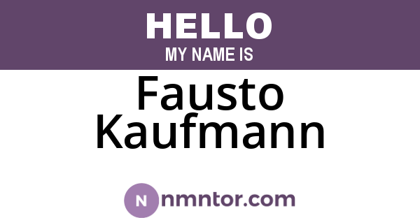 Fausto Kaufmann