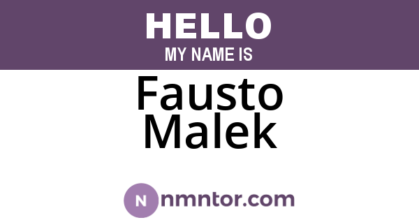 Fausto Malek