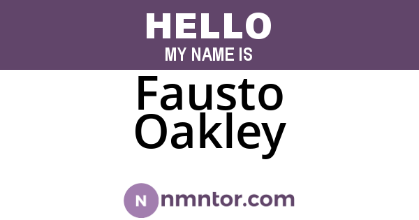 Fausto Oakley