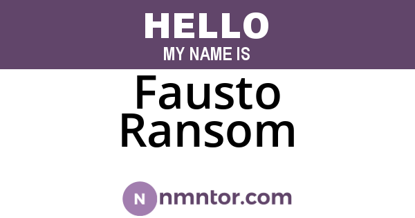 Fausto Ransom