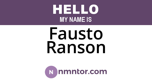 Fausto Ranson