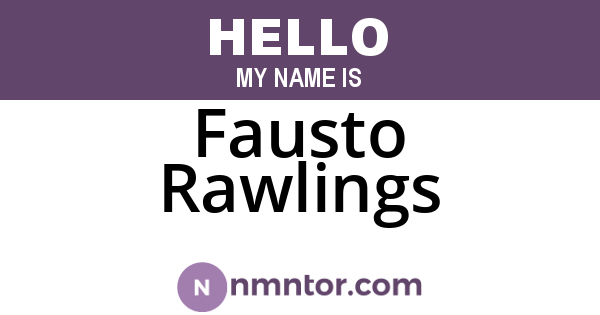 Fausto Rawlings