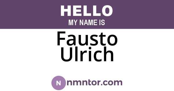 Fausto Ulrich