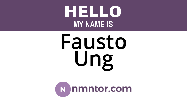 Fausto Ung