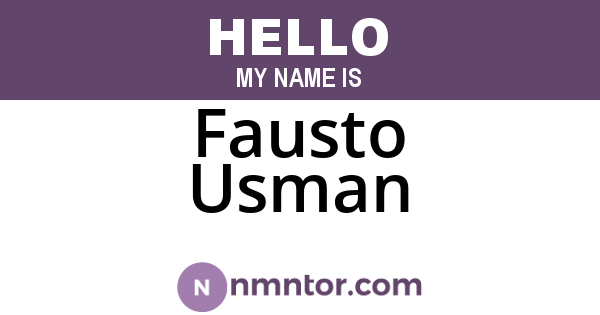 Fausto Usman