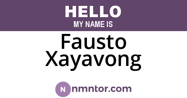 Fausto Xayavong