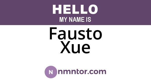 Fausto Xue