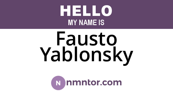Fausto Yablonsky