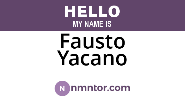 Fausto Yacano