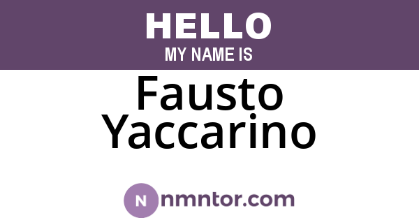 Fausto Yaccarino