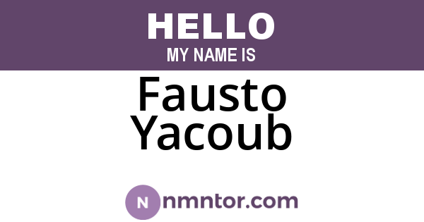 Fausto Yacoub