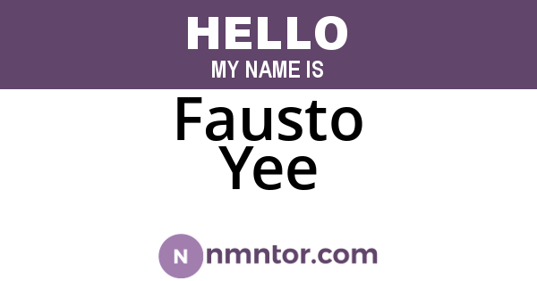 Fausto Yee