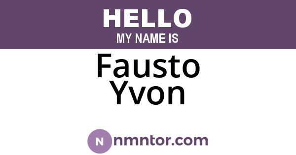 Fausto Yvon
