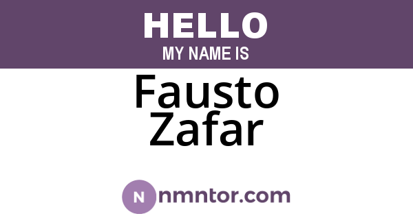 Fausto Zafar