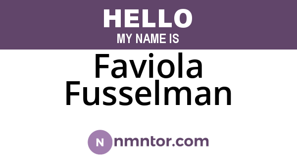 Faviola Fusselman