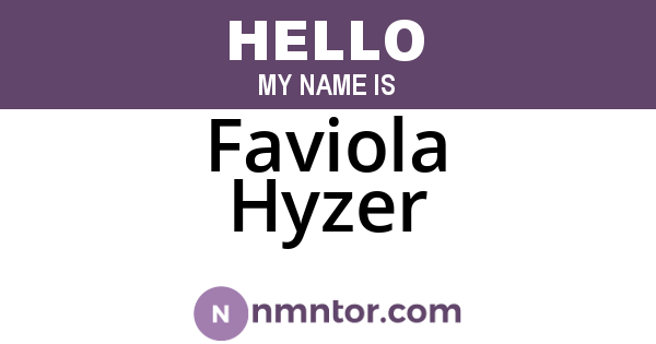 Faviola Hyzer