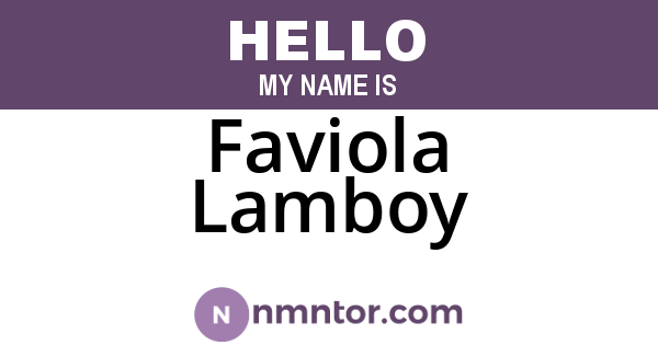 Faviola Lamboy