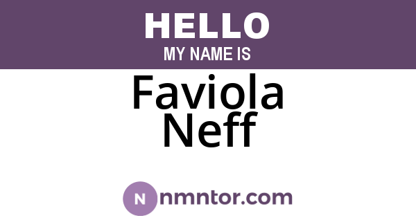 Faviola Neff