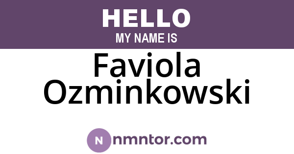 Faviola Ozminkowski
