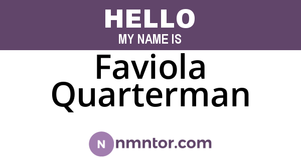 Faviola Quarterman