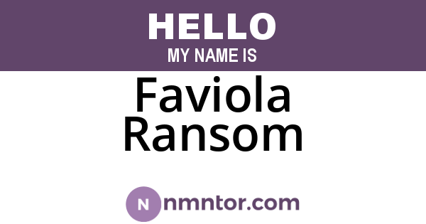 Faviola Ransom