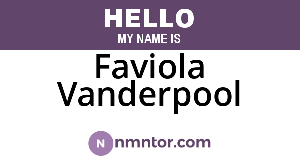 Faviola Vanderpool