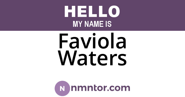 Faviola Waters