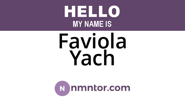Faviola Yach