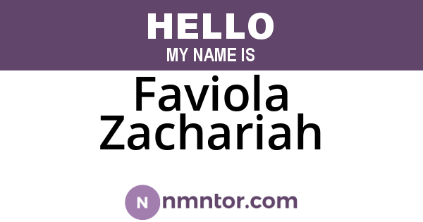 Faviola Zachariah