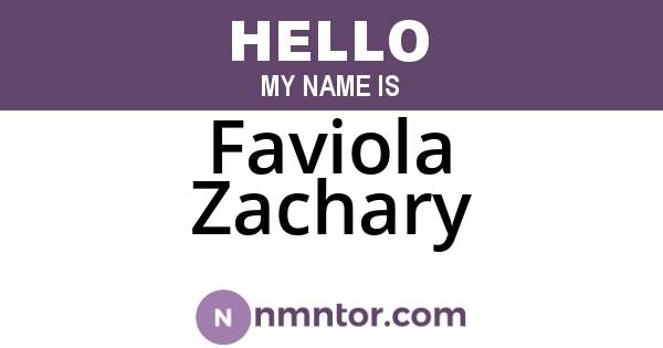 Faviola Zachary