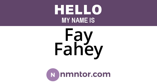 Fay Fahey
