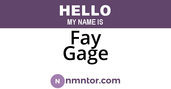 Fay Gage