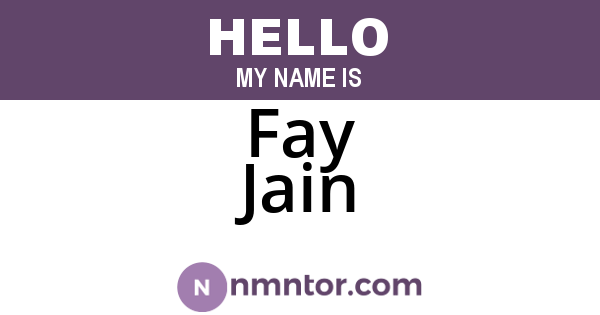 Fay Jain