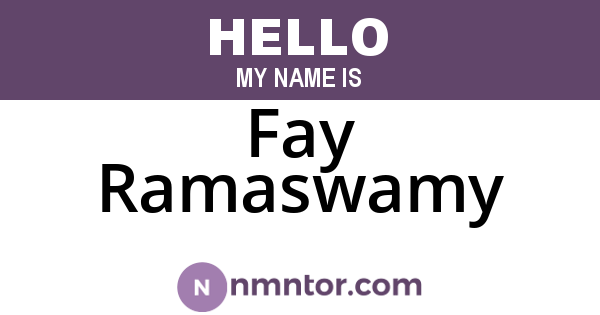 Fay Ramaswamy